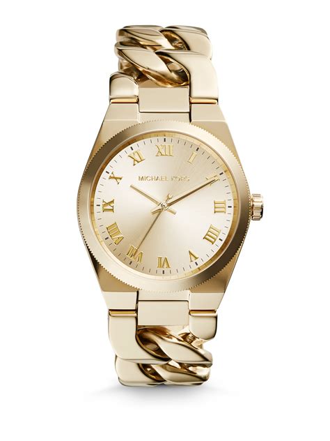 michael kors chain bracelet watch gold